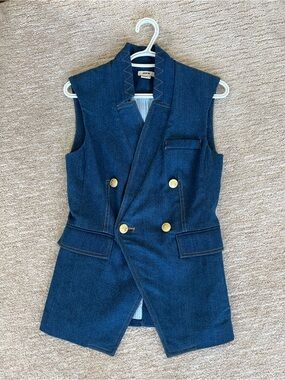 Jason Wu double-breasted denim vest xs